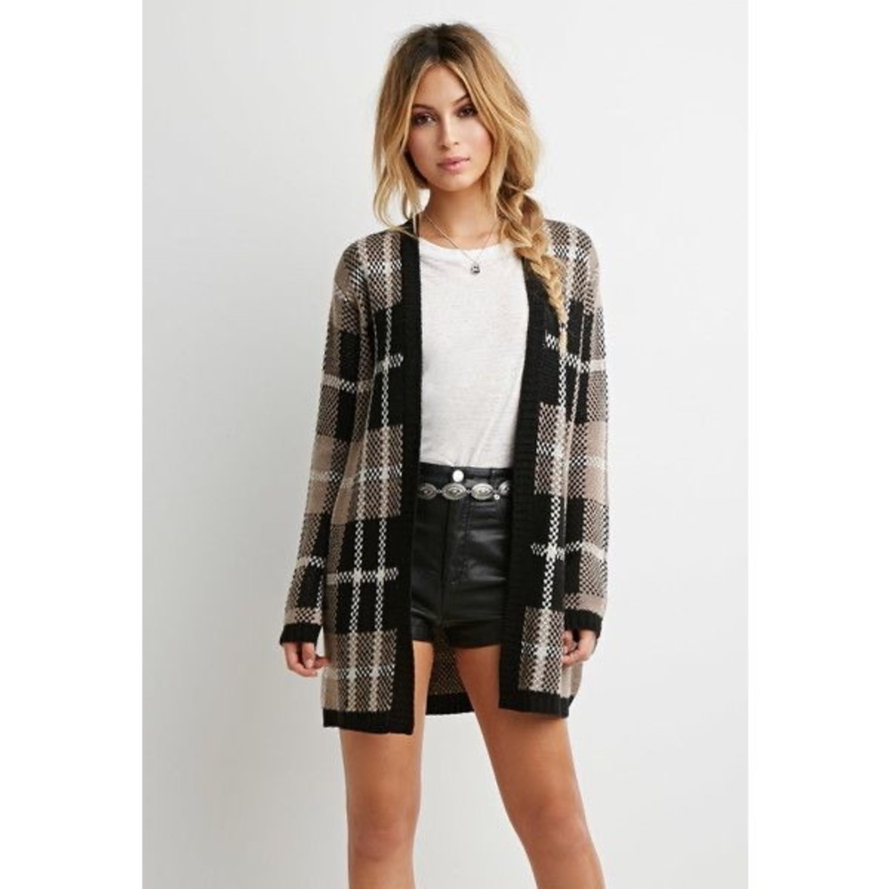 Forever 21 Checkered Cardigan